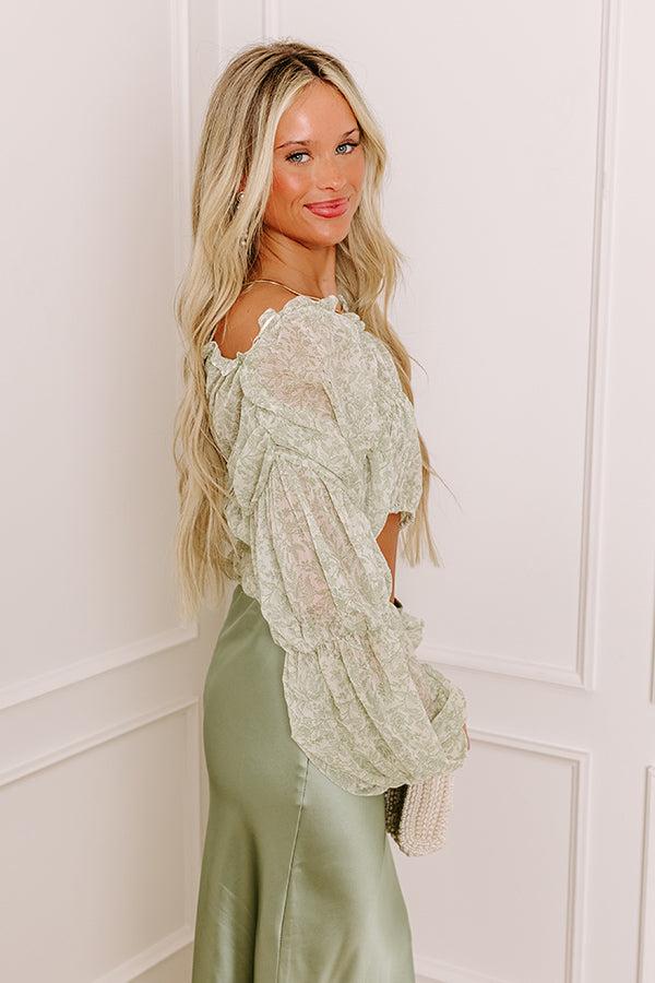 Romantically Inclined Floral Top in Sage Product Image