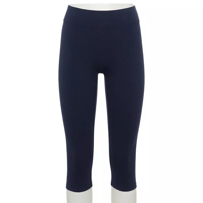 Women's Sonoma Goods For Life® Wide-Waistband Capri Leggings, Size: XS, Pitch Black Product Image