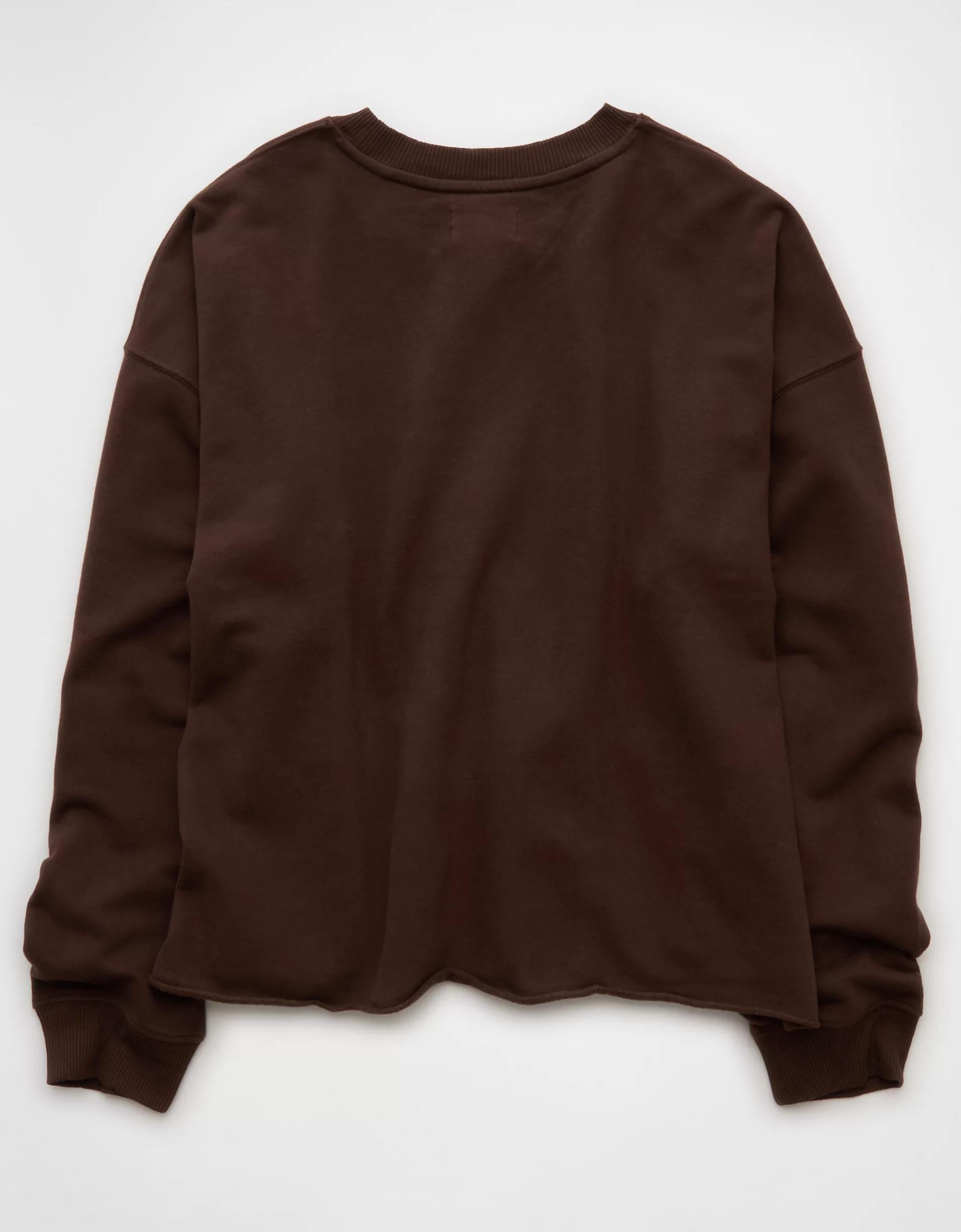 AE Everyday Luxe Cropped Cut-Off Sweatshirt Product Image