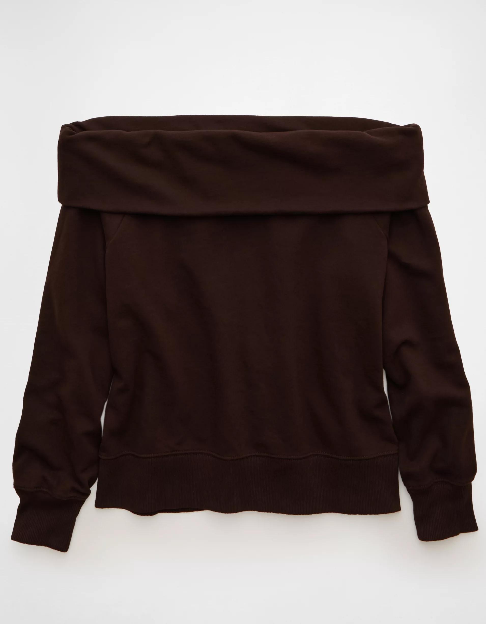 AE Foldover Off-The-Shoulder Sweatshirt Product Image