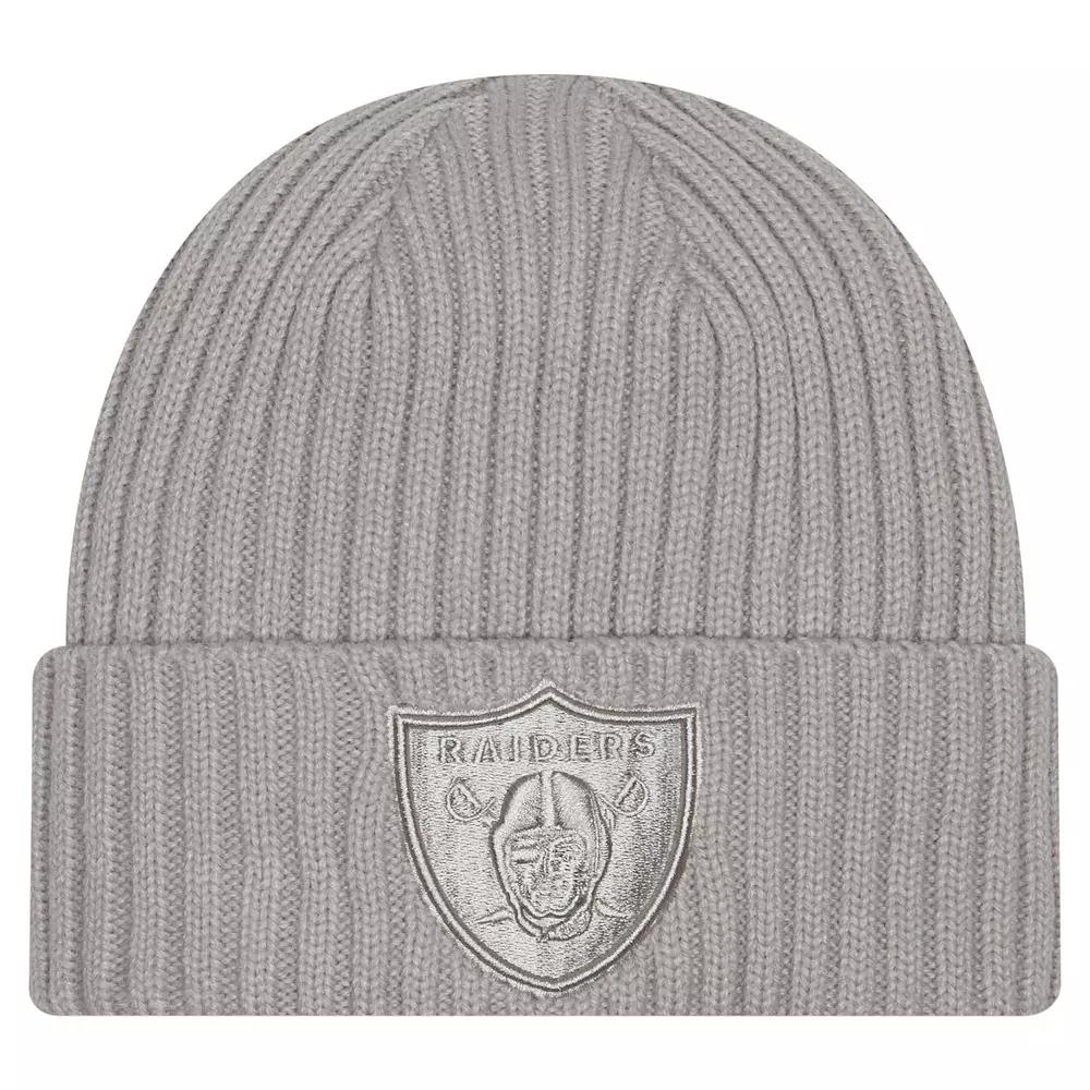 Men's New Era Gray Las Vegas Raiders Color Pack Cuffed Knit Hat, Lvr Grey Product Image