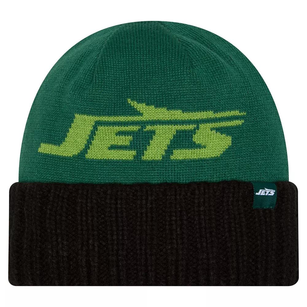 Men's New Era Green New York Jets Oversize Cuffed Knit Hat Product Image