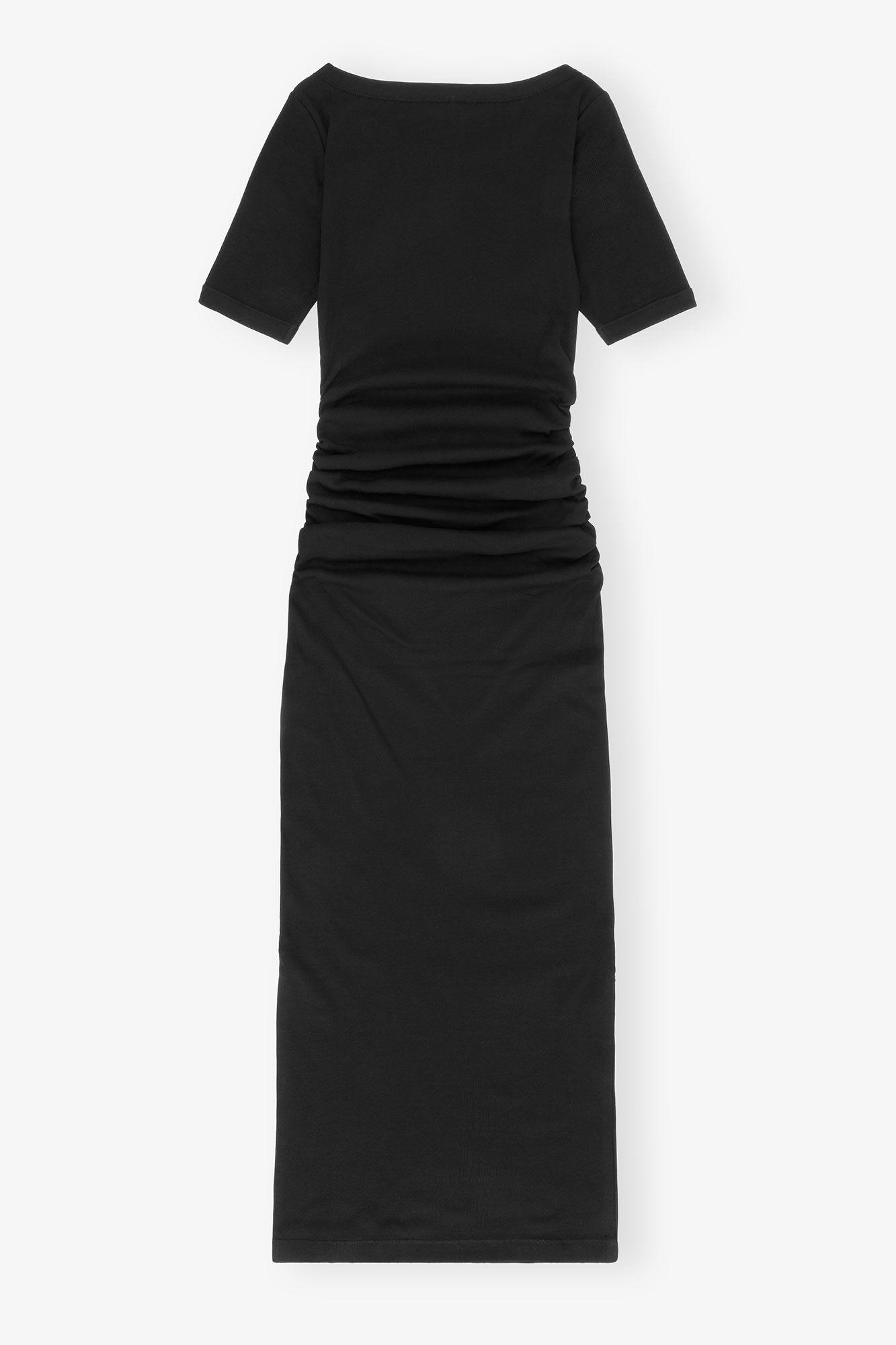 Black Soft Cotton Rib Dress Product Image