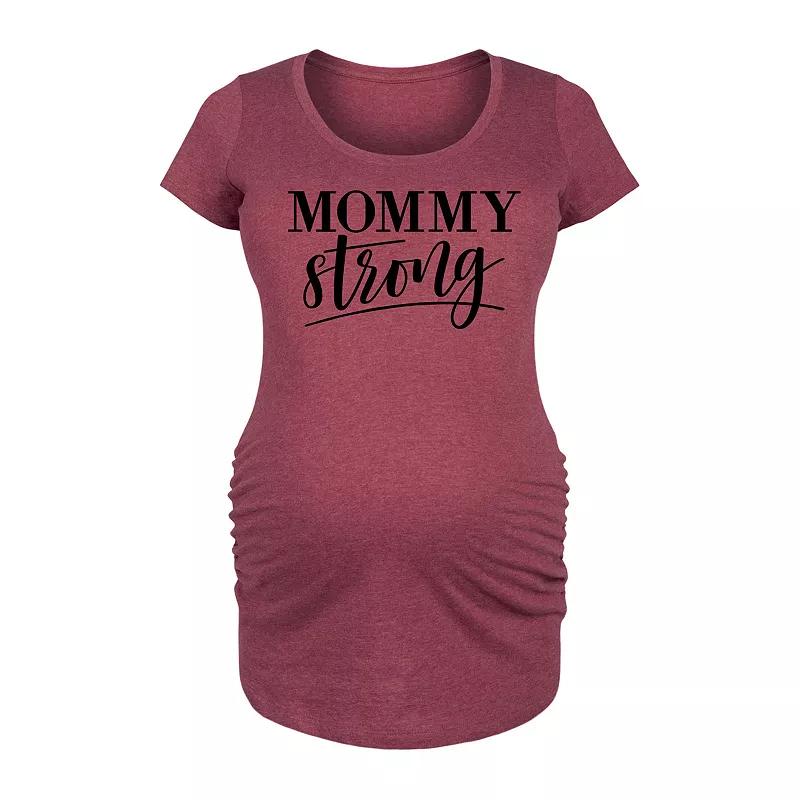 Maternity Heart Graphic Tee, Womens Grey Dark Red Product Image
