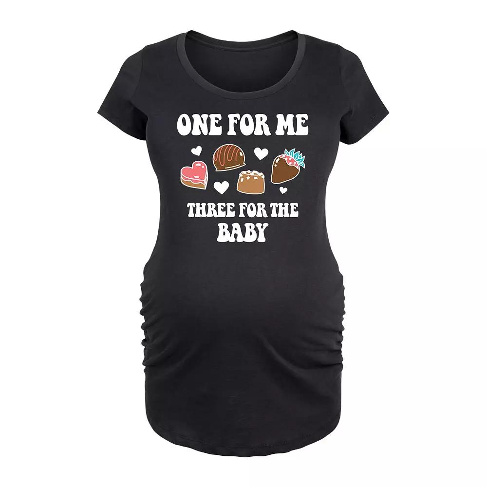 Maternity One For Me Three For Baby Chocolate Graphic Tee, Women's,  Product Image