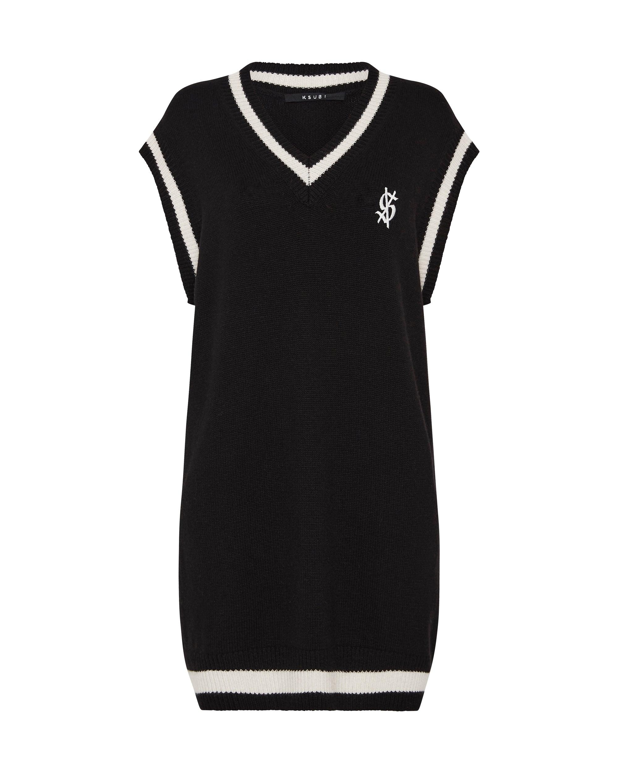 CROSS DOLLAR KNIT DRESS BLACK Female Product Image