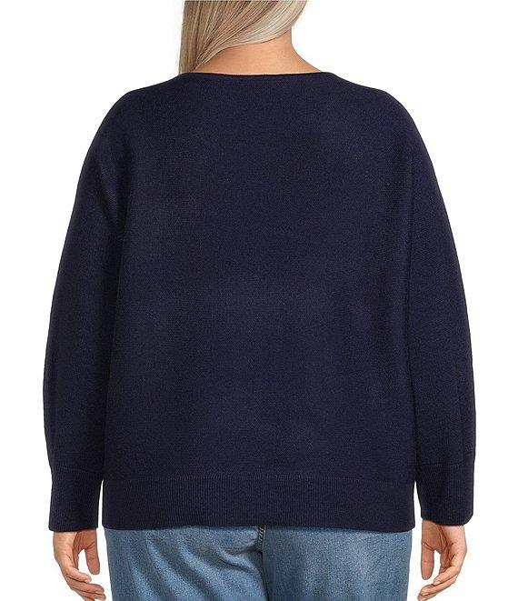 Nurture by Westbound Plus Size Floral Pattern Crew Neck Pullover Sweater Product Image