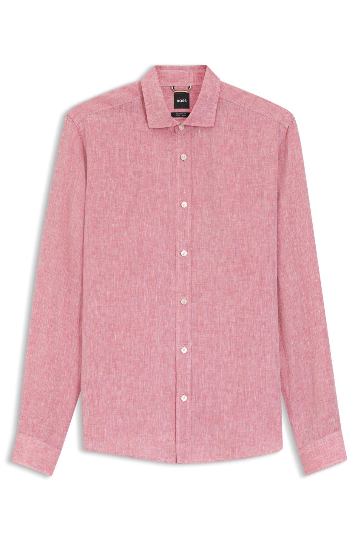 Regular-fit shirt in washed linen Product Image