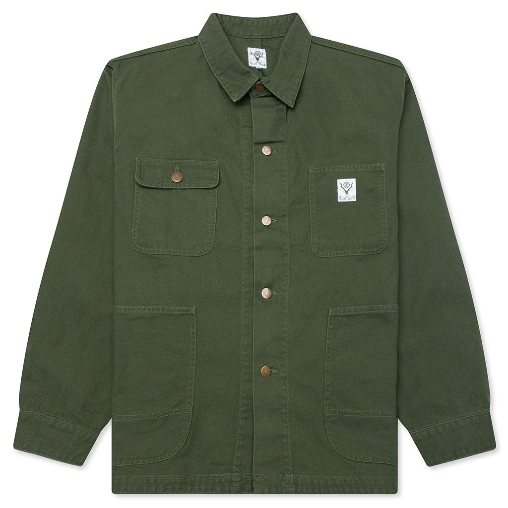 Cotton Canvas Coverall - Moss Green Male Product Image