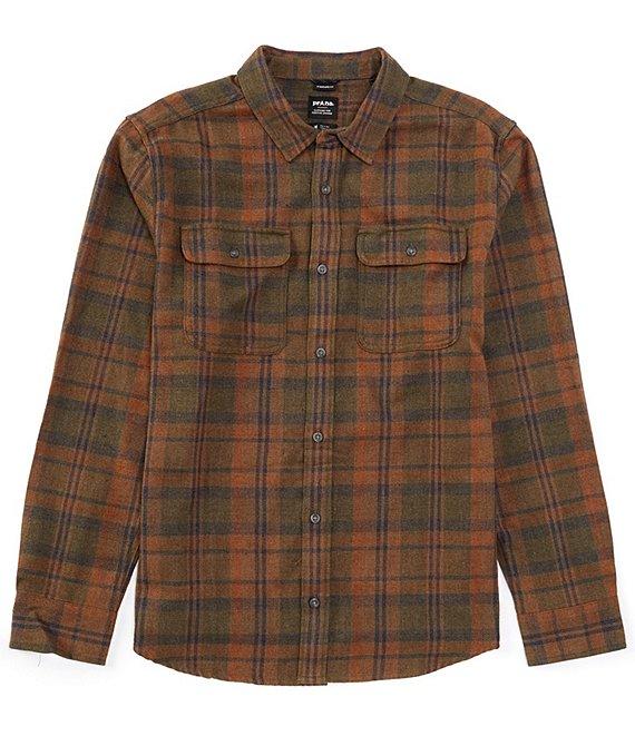 prAna Westbrook Dark Flannel Long Sleeve Recycled Materials Woven Shirt Product Image