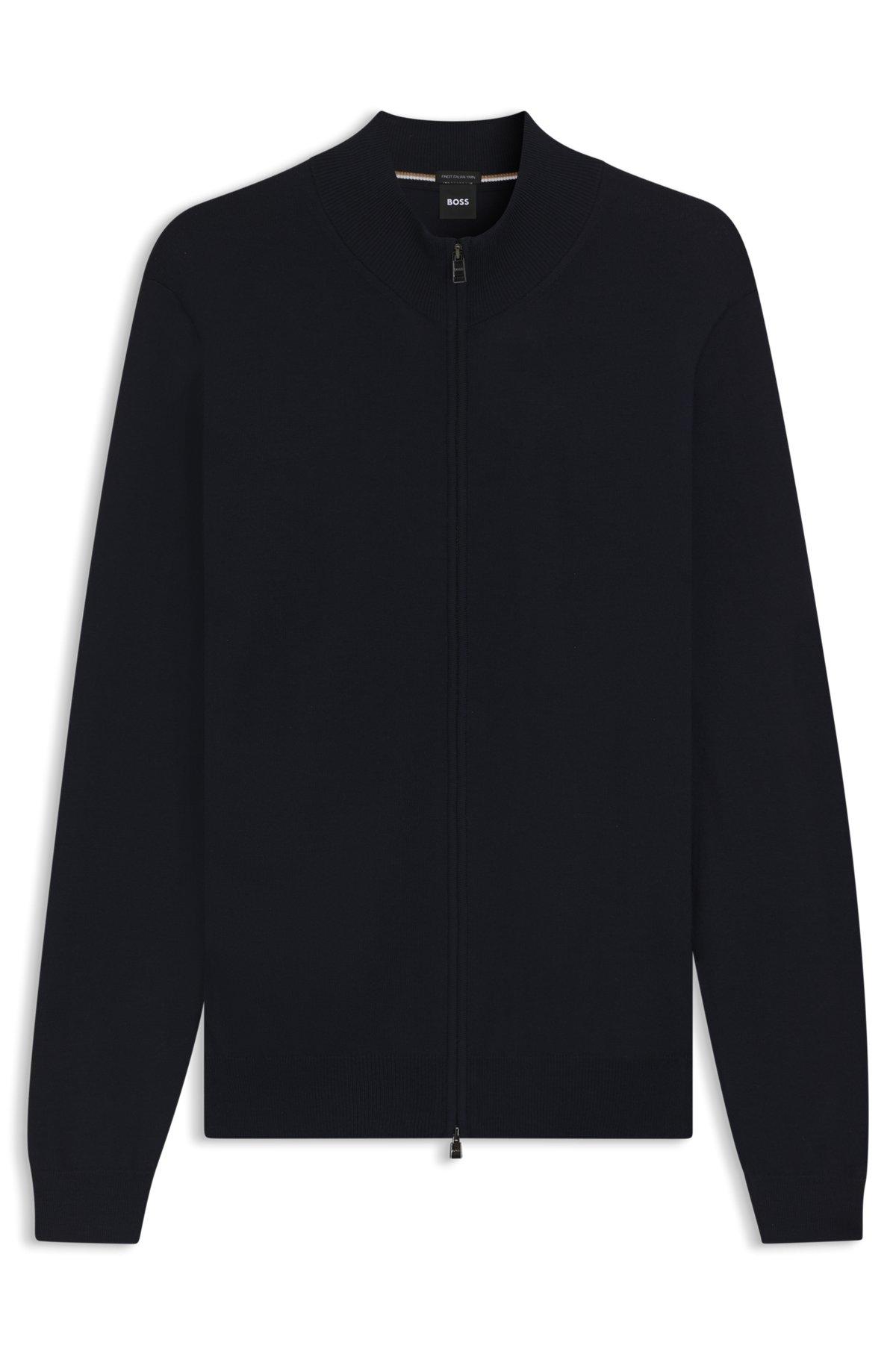 BOSS - Virgin-wool jacket in a regular fit - Dark Blue Product Image