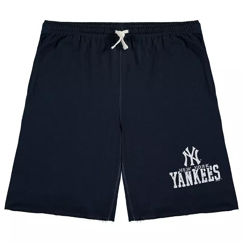 Men's Navy New York Yankees Big & Tall French Terry Shorts,  Product Image