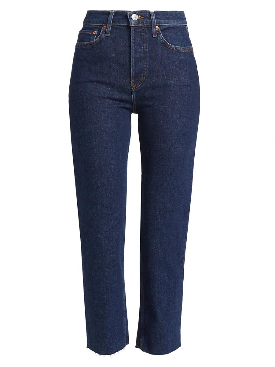 Womens 70s Stove Pipe High-Rise Crop Jeans Product Image