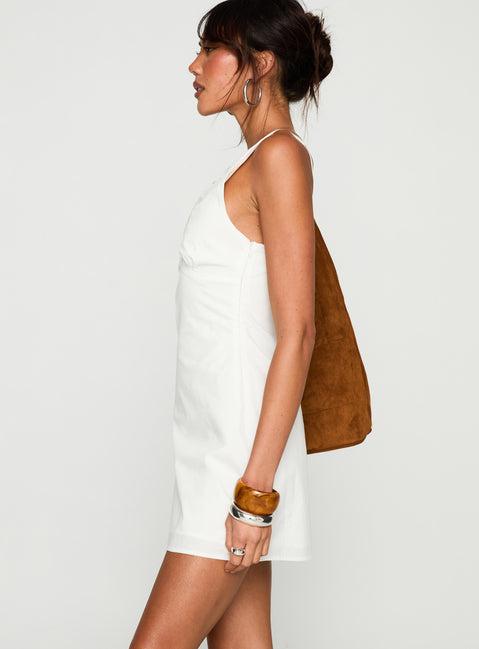 Florien Broderie Mini Dress White Product Image