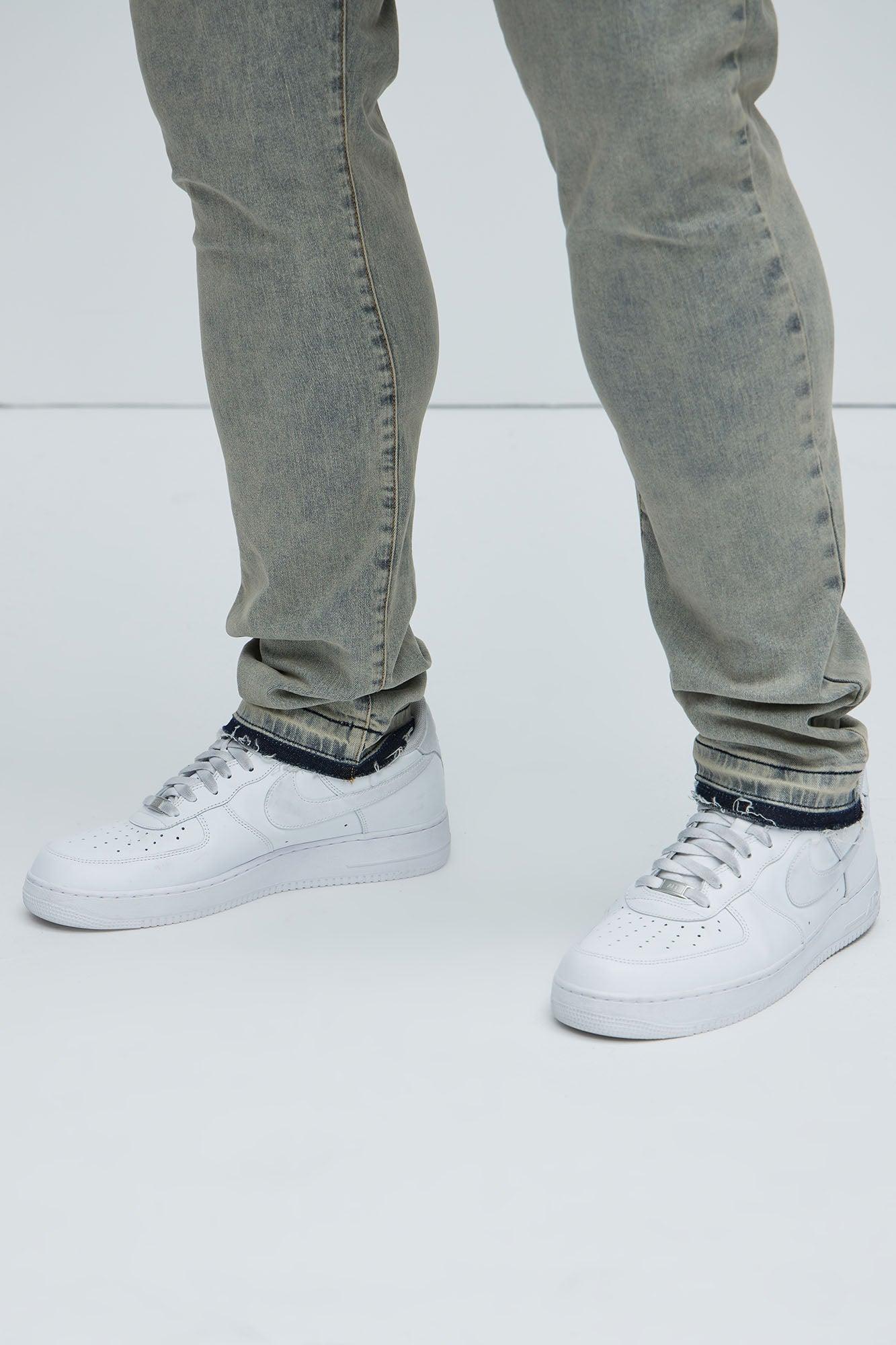 Devin Stacked Skinny Jeans - Grey Product Image
