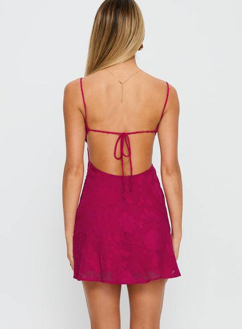 Clemence Mini Dress Hot Pink Product Image