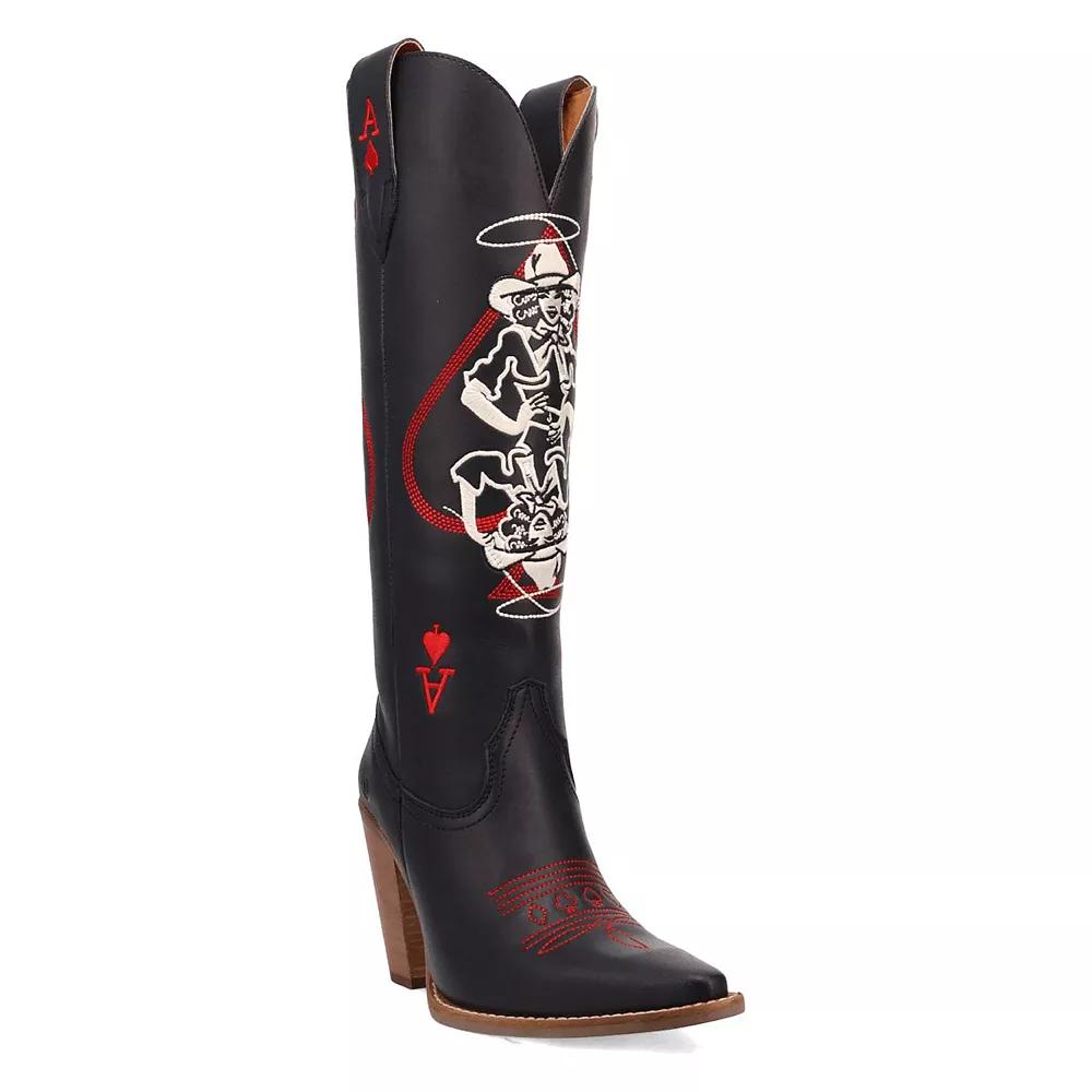 Dingo Ace Of Spades Women's Leather Boots,  Product Image