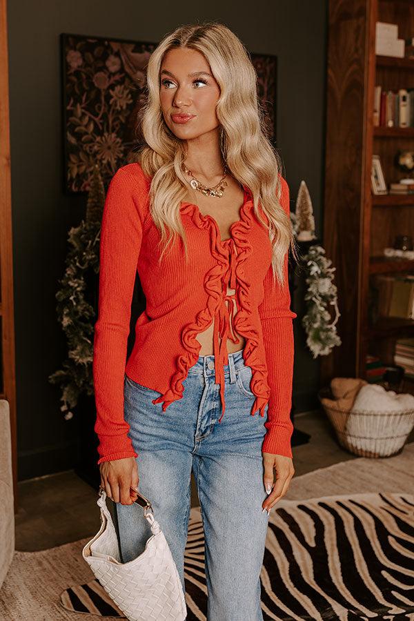 Sassy Statement Front Tie Sweater Top Product Image