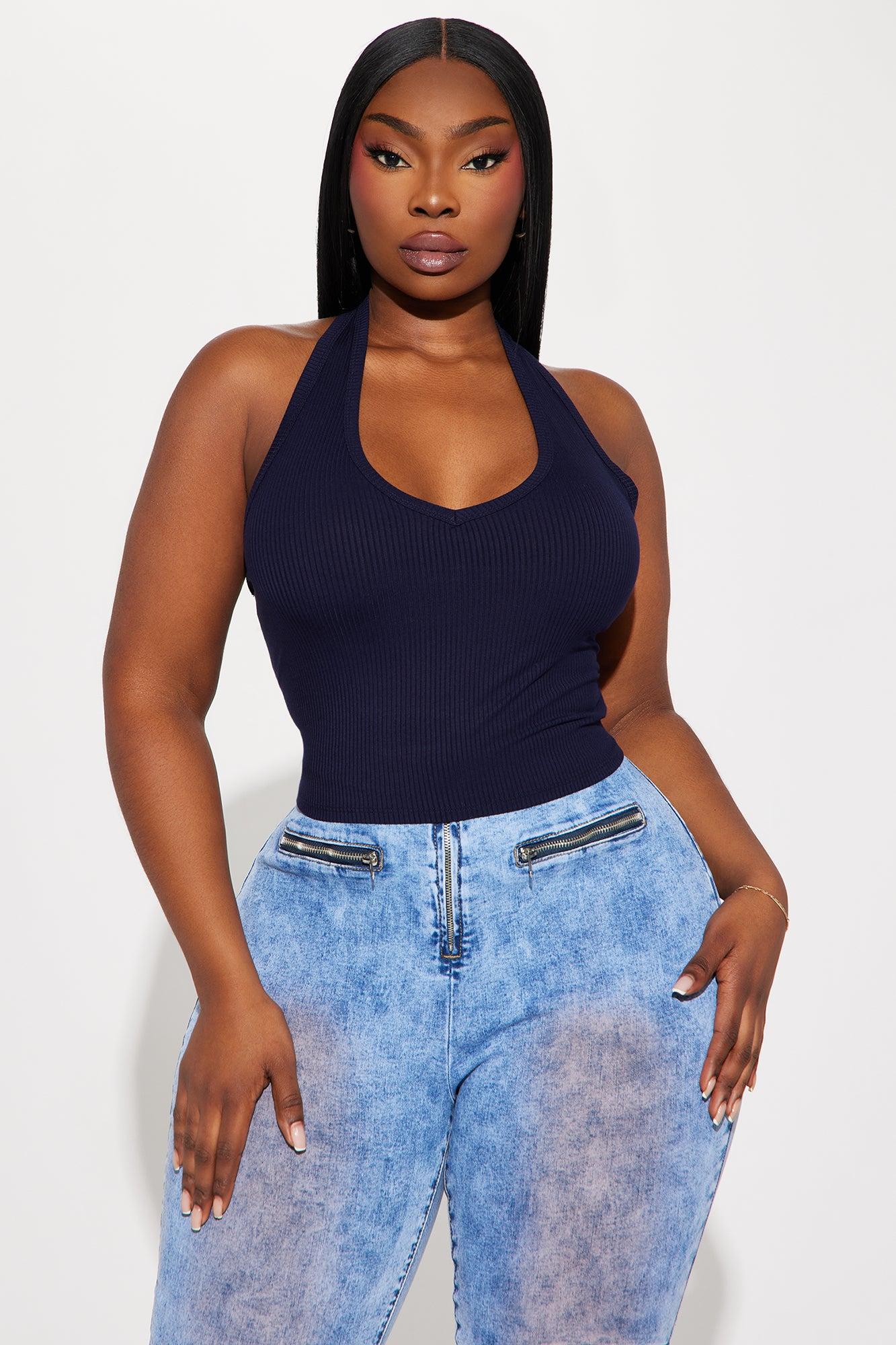 The New Me Halter Top - Navy Product Image