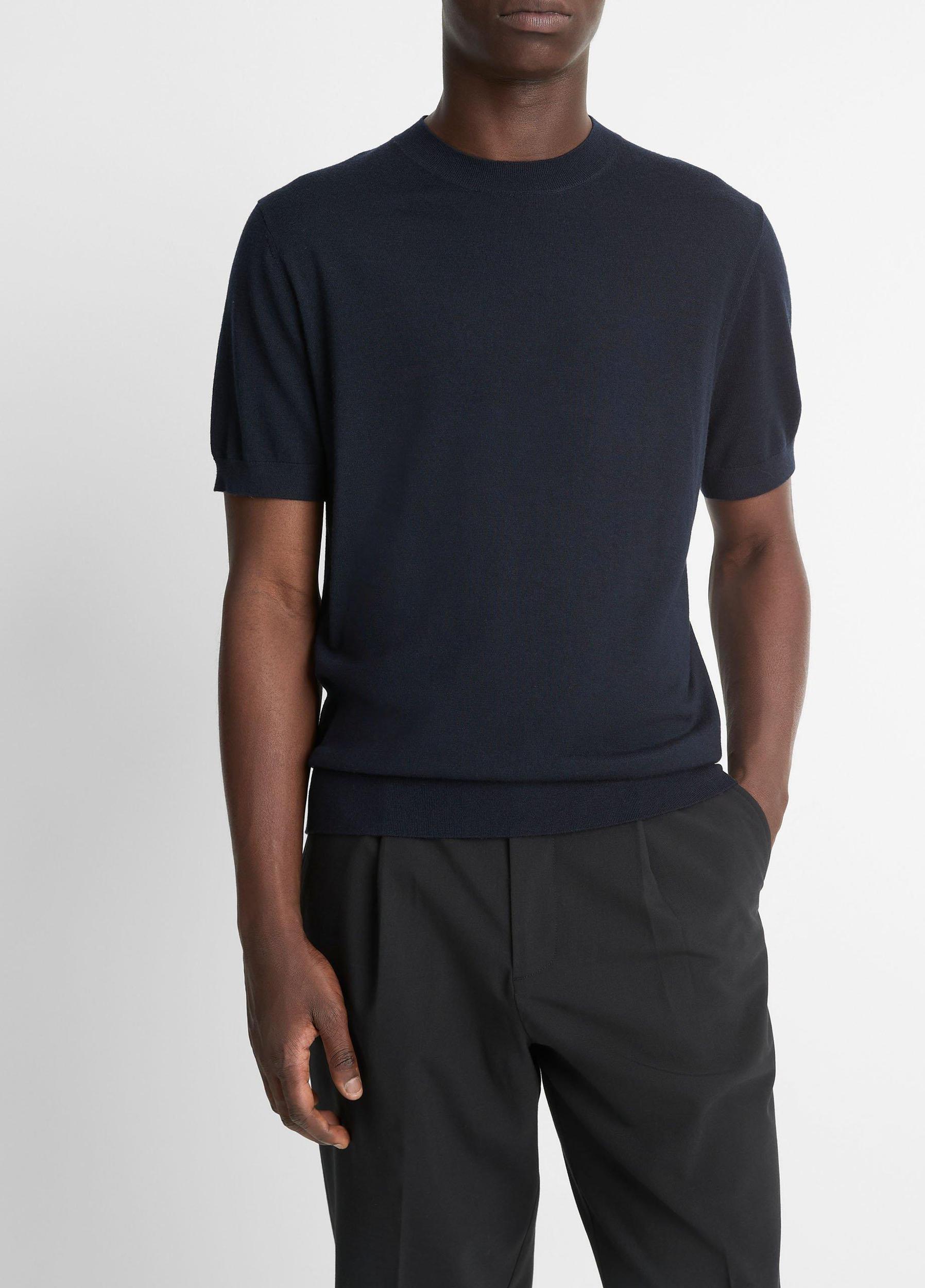 Featherweight Merino Wool-Cashmere Short-Sleeve Sweater Product Image