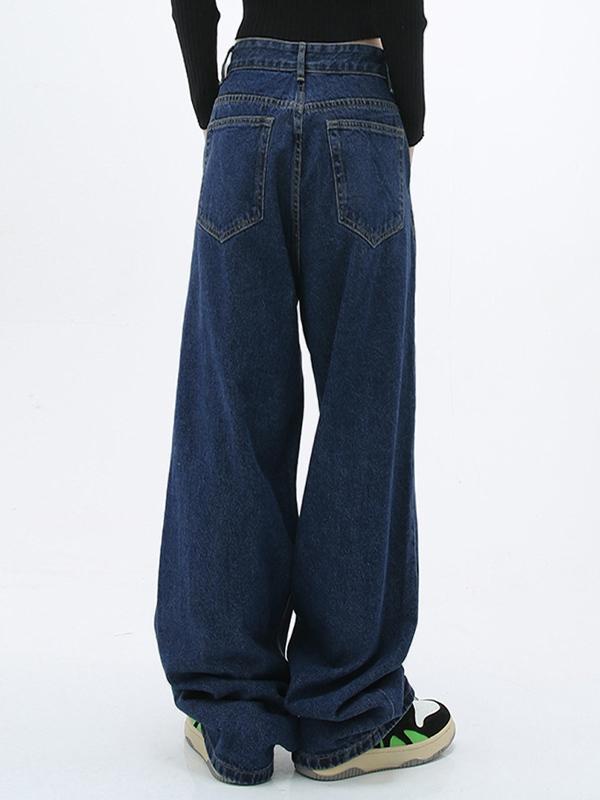 Pleated 90s Baggy Boyfriend Jeans Product Image