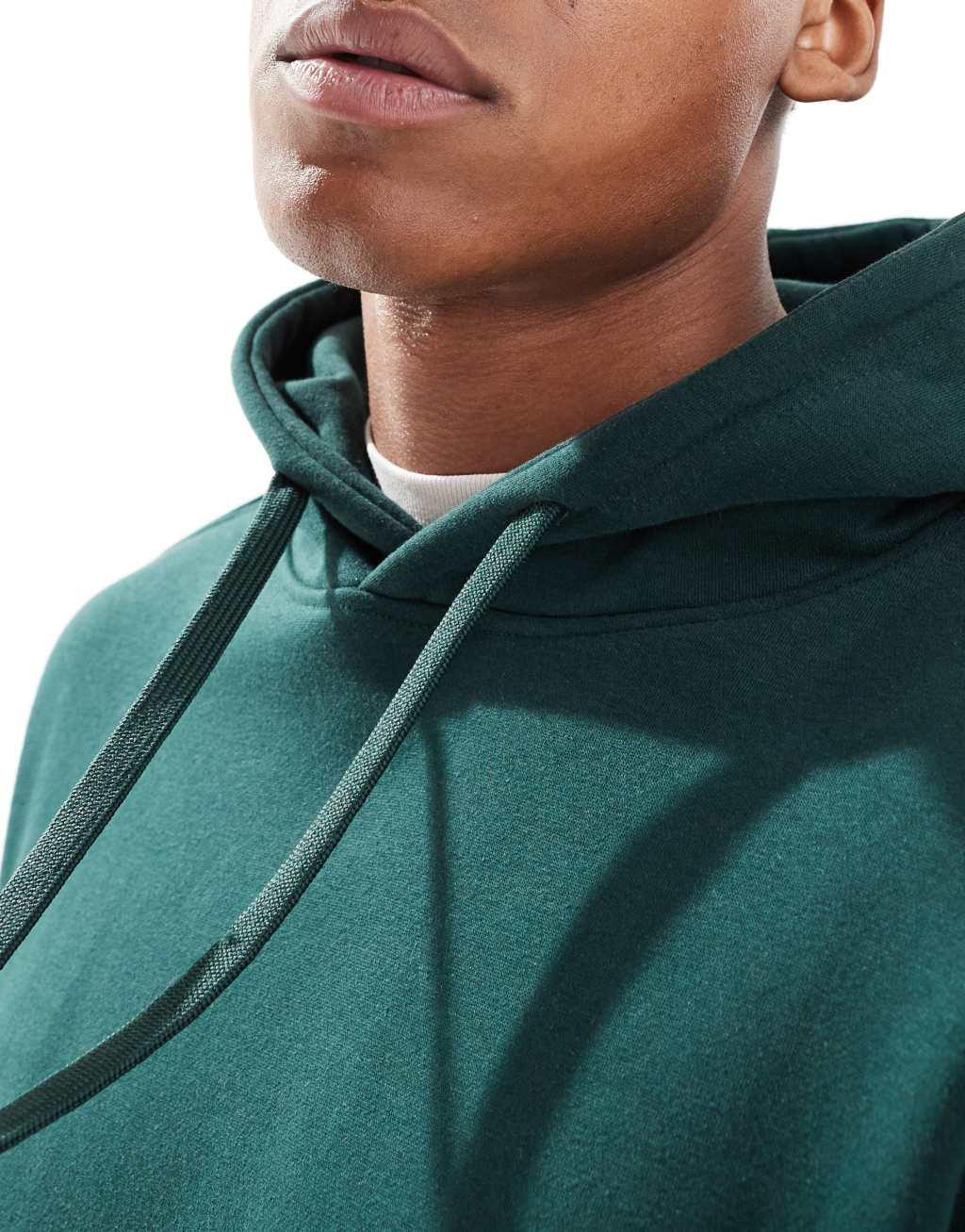 Pull&Bear basic hoodie in bottle green Product Image
