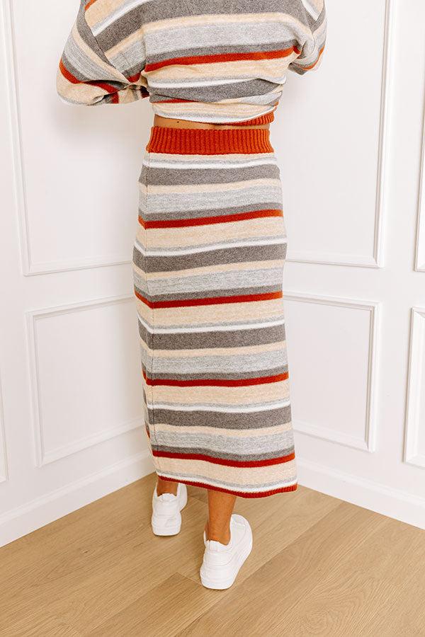 Mulled Wine Stripe Sweater Skirt Product Image