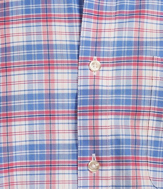 Gold Label Roundtree & Yorke Non-Iron Long Sleeve Medium Plaid Pattern Oxford Sport Shirt Product Image