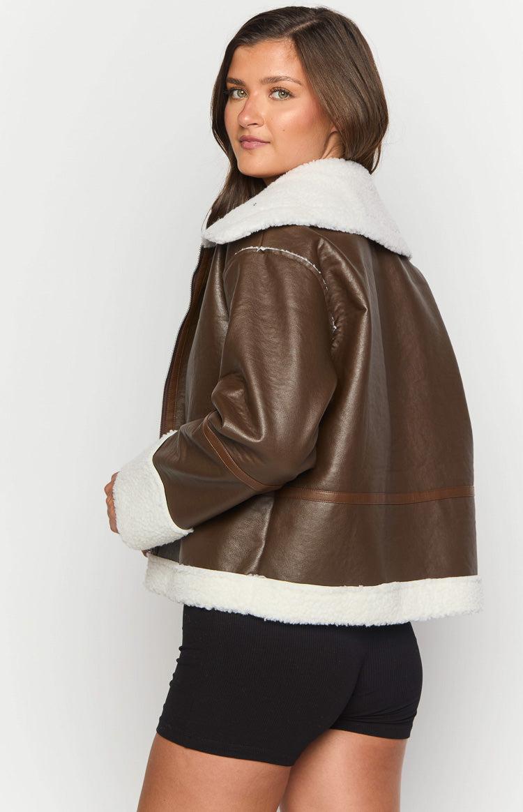 Myki Brown Sherpa Jacket Product Image