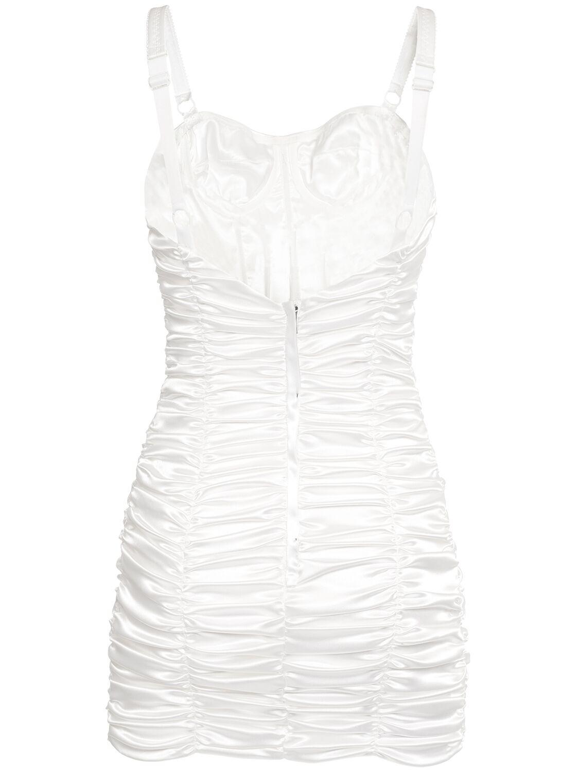 DOLCE & GABBANA Knee Length Dress Adjustable Straps In White Product Image
