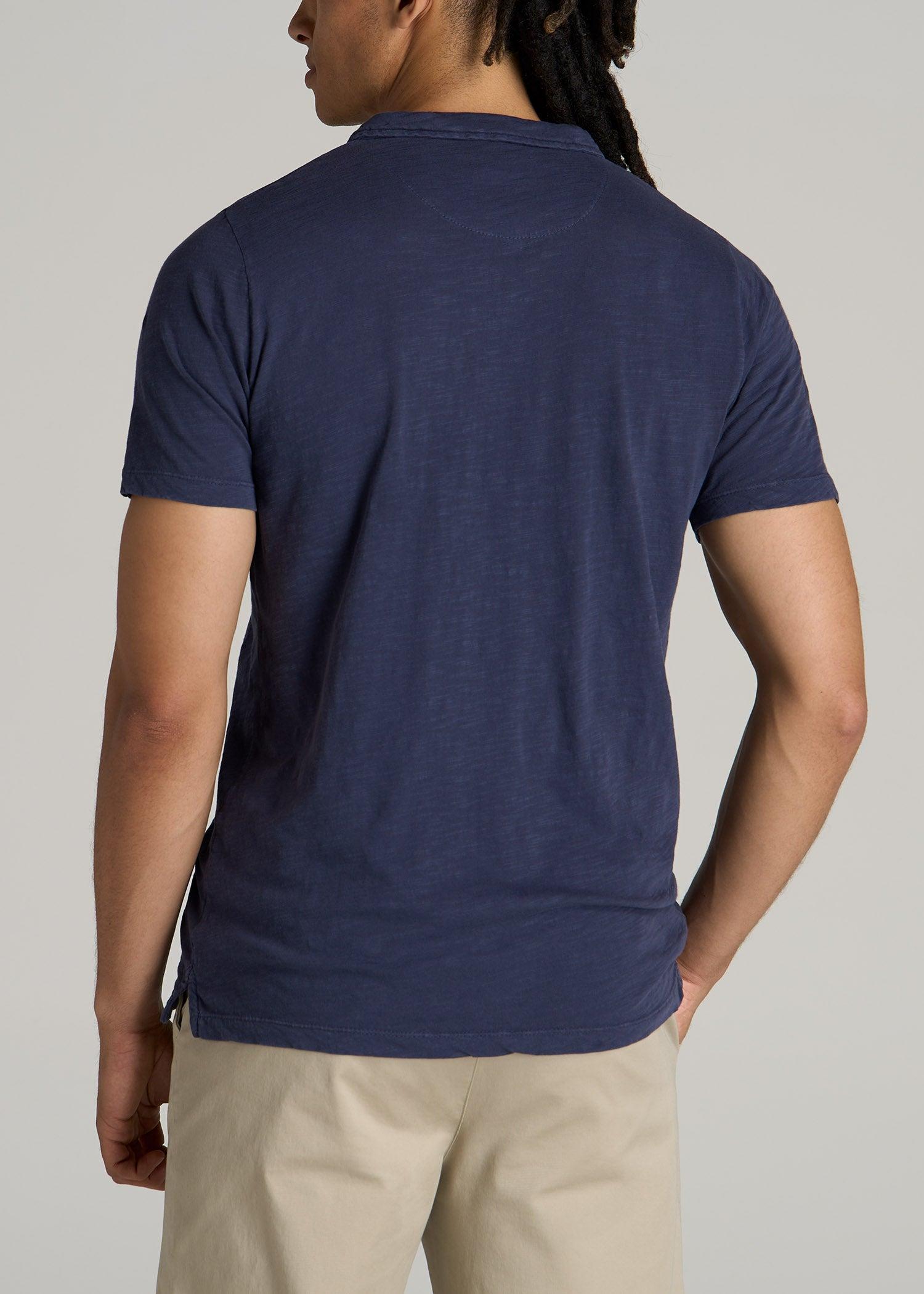 Slub Polo Shirt for Tall Men in Navy Male Product Image