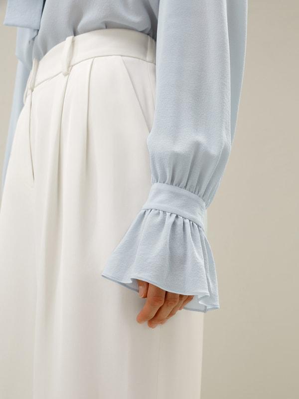 LILYSILK Womens Silk Shirt Long Sleeve Blue 100% Grade 6A Silk Lightweight Ribbon Tops XXS Product Image