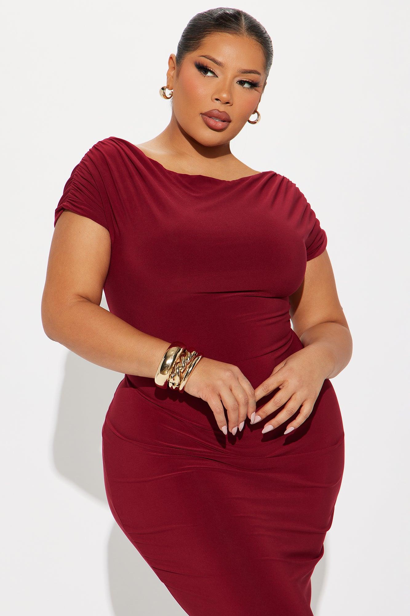 Can't Resist You Maxi Dress - Burgundy Product Image