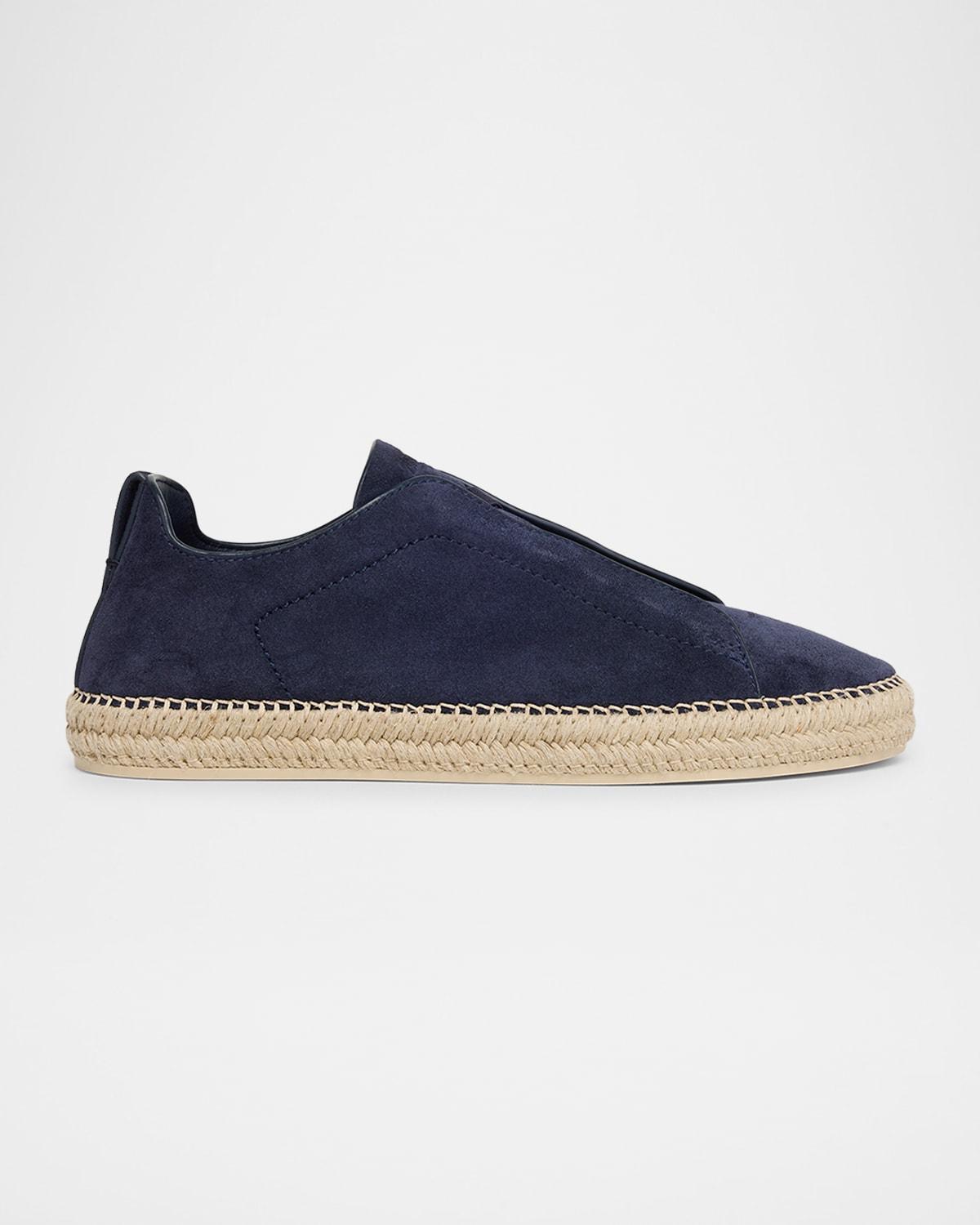 Men's Triple Stitch Suede Espadrille Sneakers Product Image