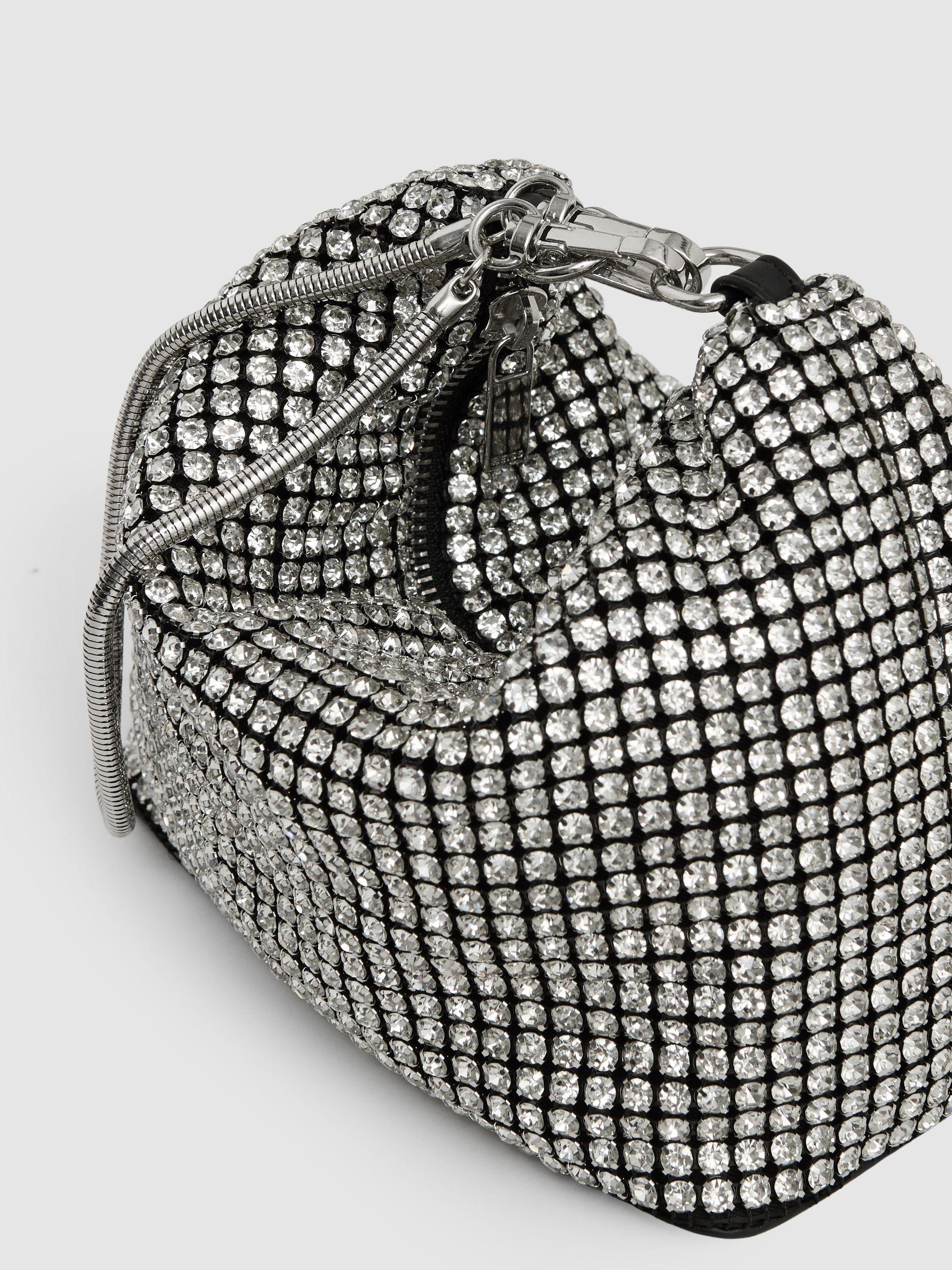 Crystal Bracelet Pouch Bag in Silver Product Image
