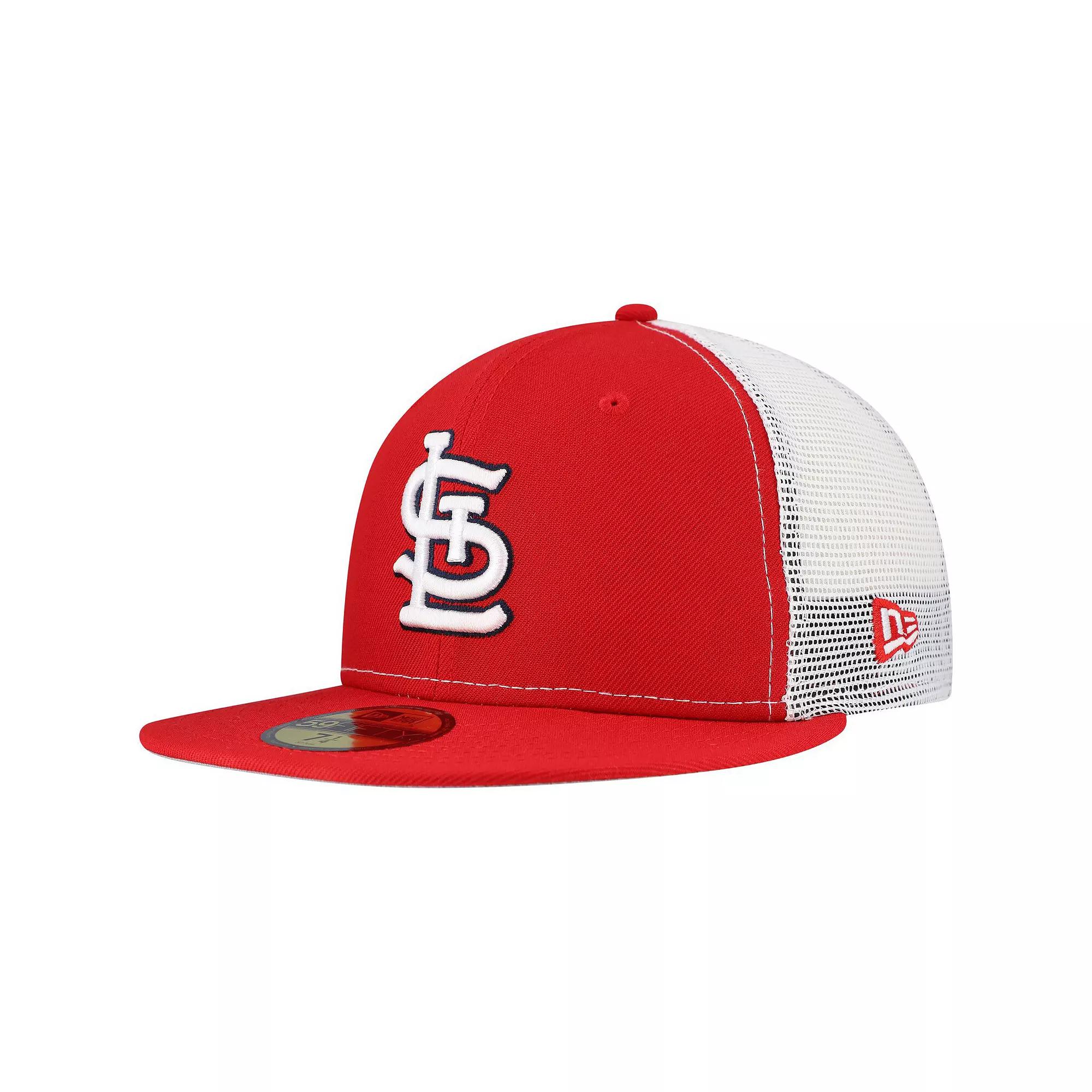 Men's New Era Red St. Louis Cardinals Team Color 59FIFTY Trucker Fitted Hat, Size: 7 1/8 Product Image
