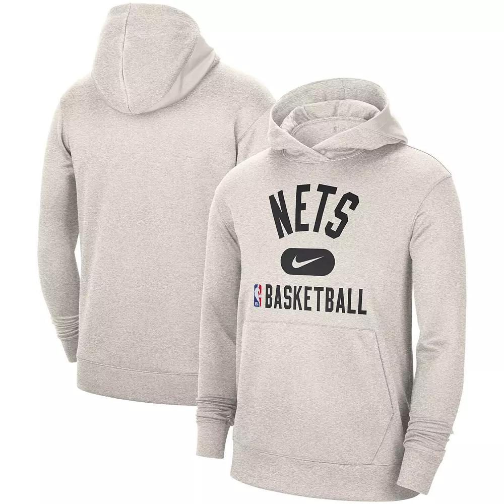 Men's Nike White Brooklyn Nets 2021-2022 Spotlight On Court Performance Practice Pullover Hoodie,  Product Image