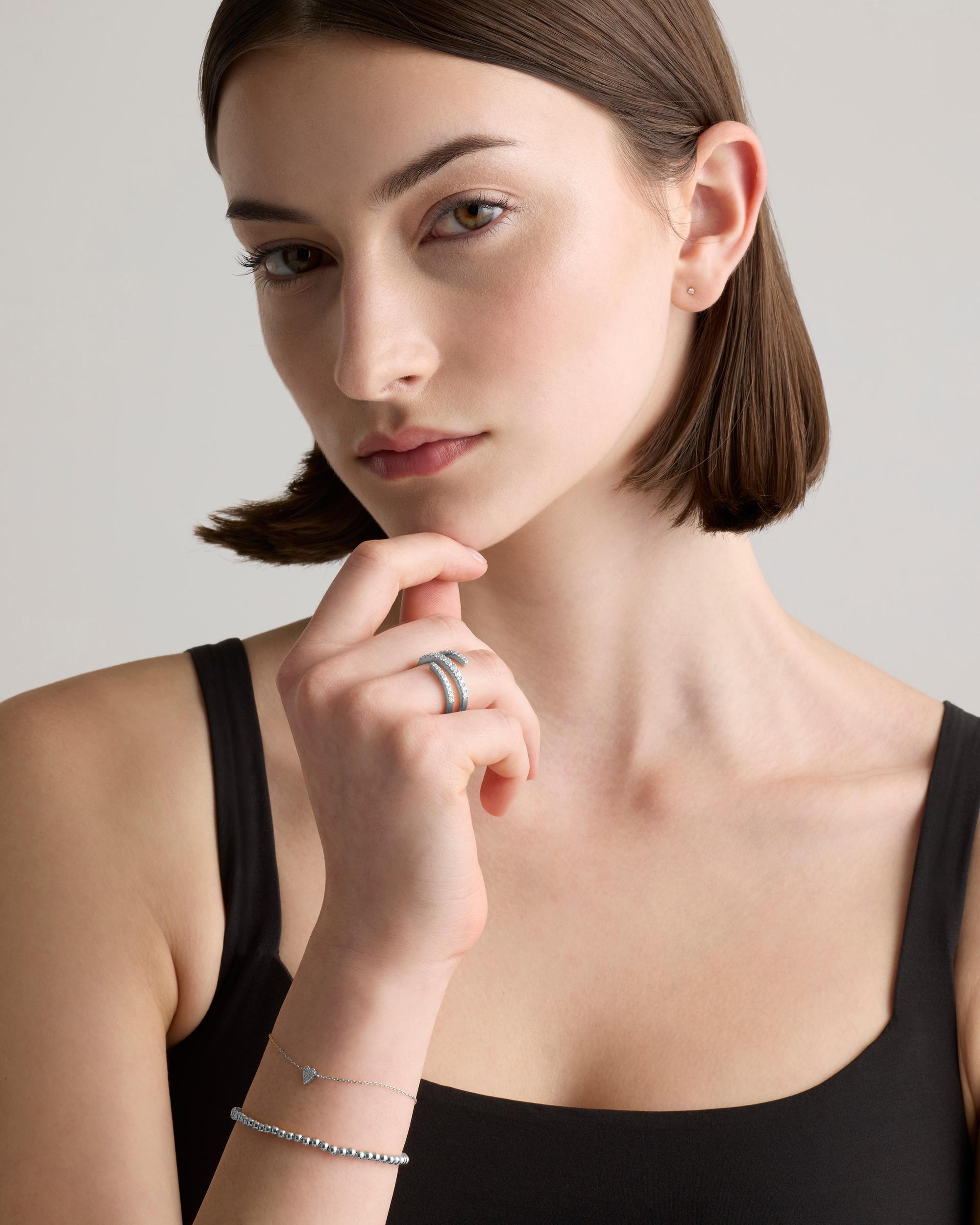 Quince | Women's 14K Gold Diamond Spiral Ring Product Image