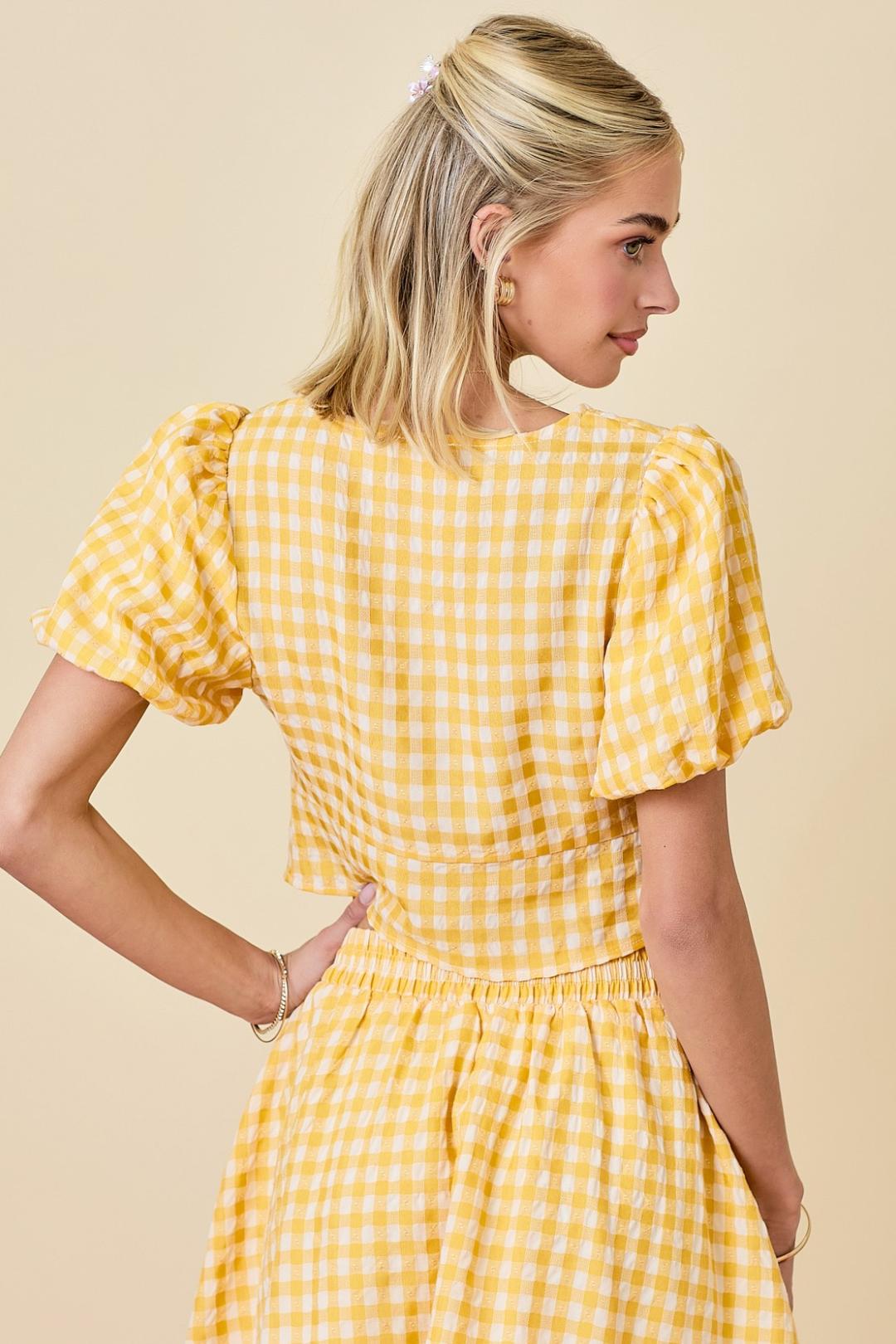 Gingham Bow Top Product Image