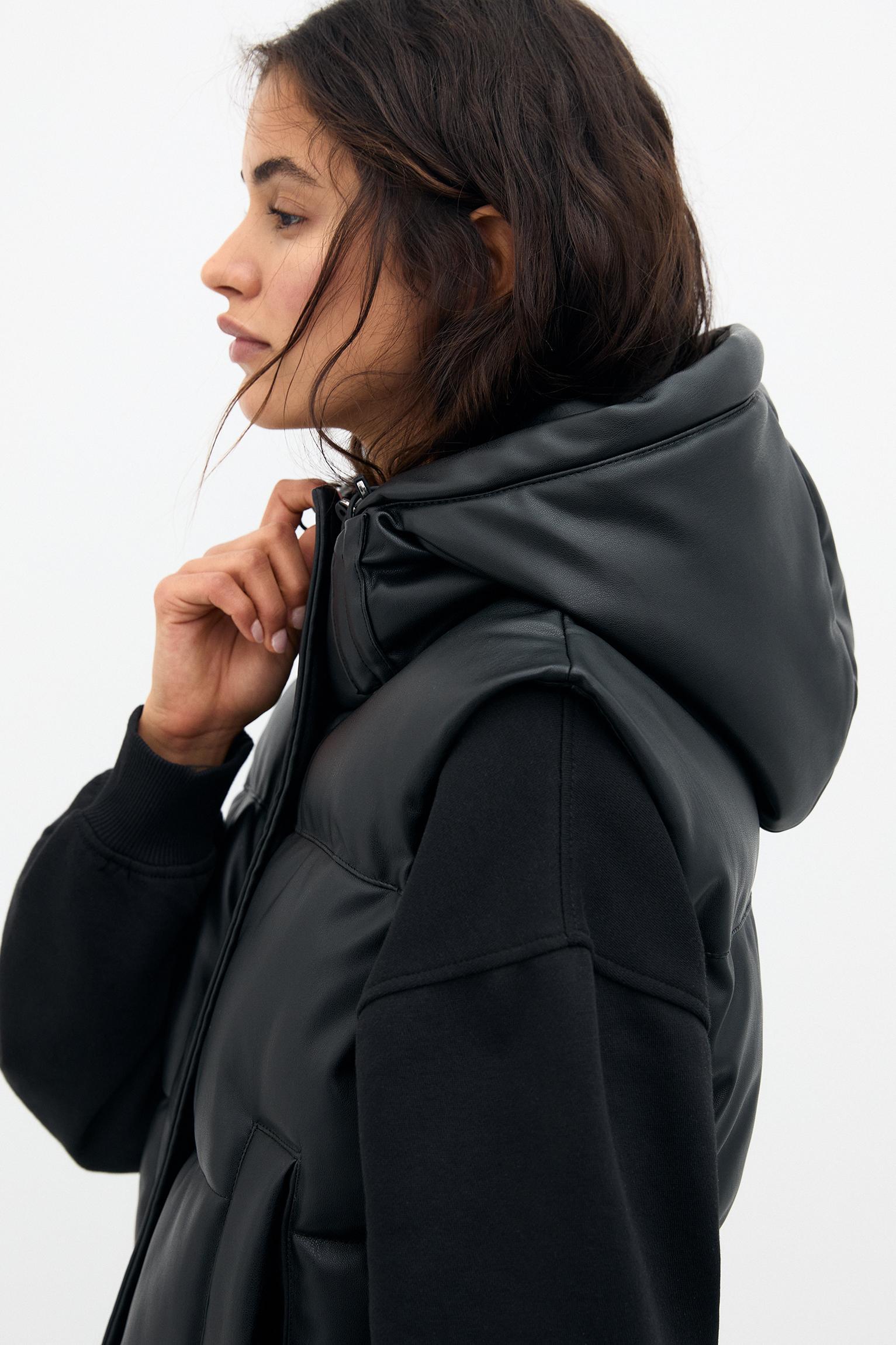 Faux leather quilted vest Product Image