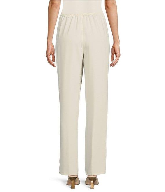 Caroline Rose Matte Crepe Pull-On Straight Leg Pants Product Image