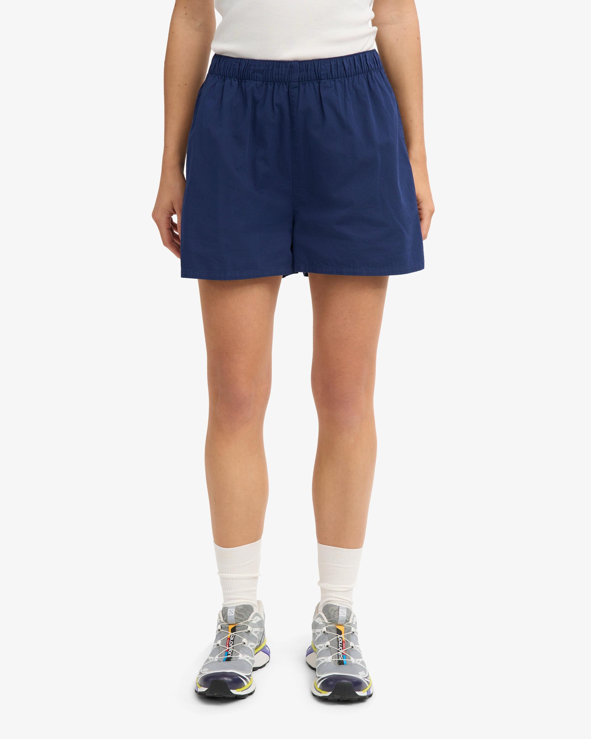 Women Organic Twill Shorts - Marine Blue Product Image