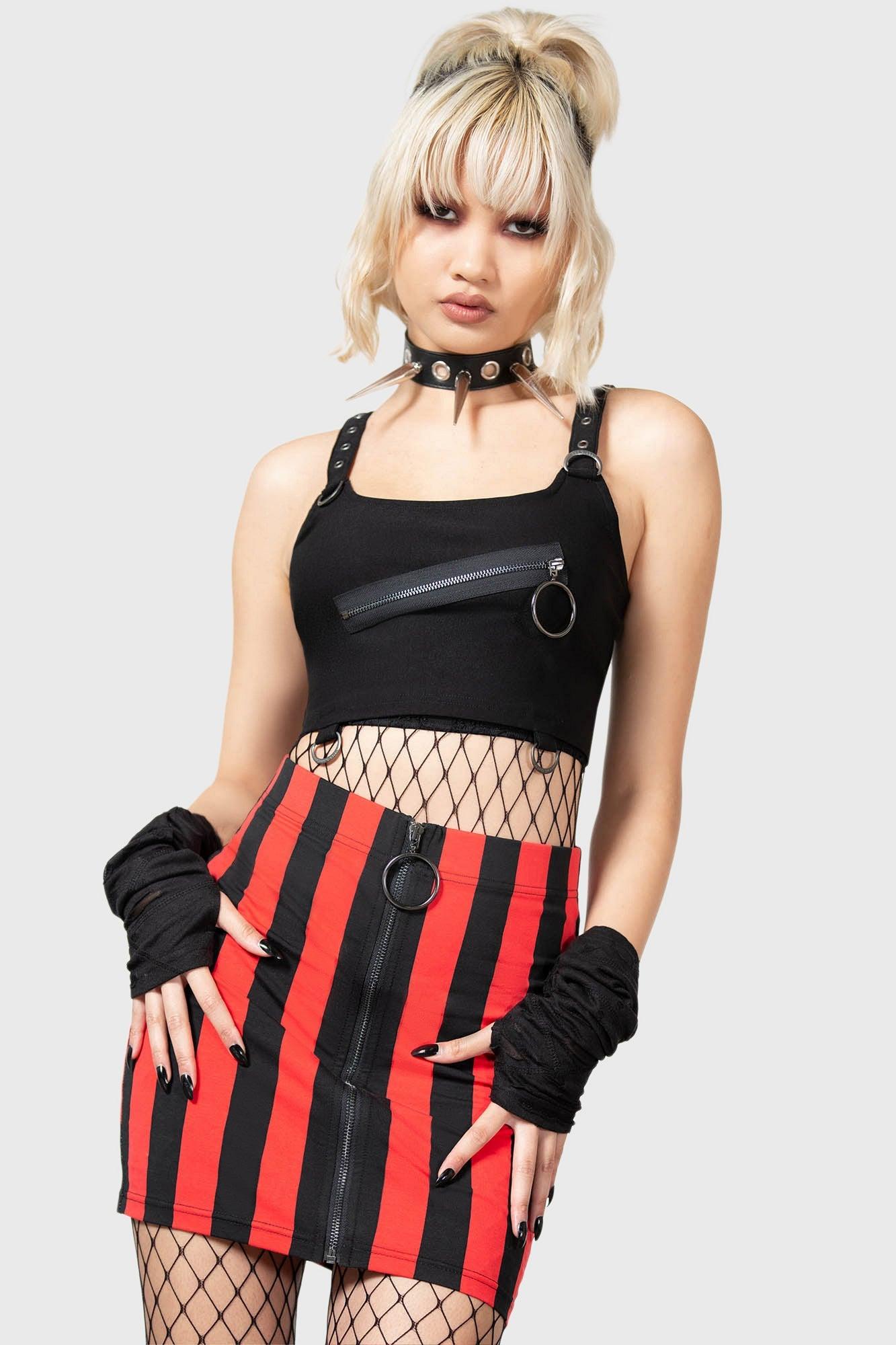 Total Rush Mini Skirt [RED] - Resurrect Female Product Image