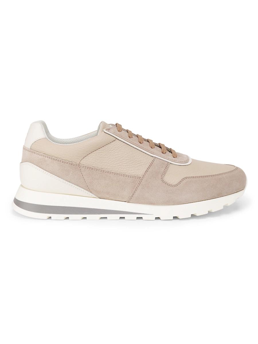 Mens Leather and Suede Runner Sneakers Product Image