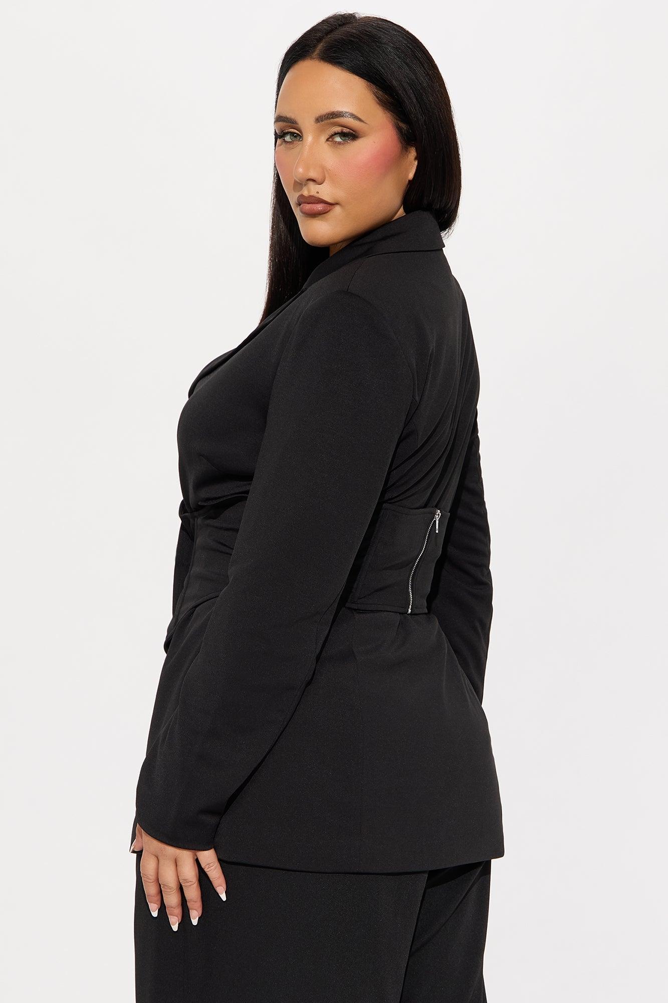 Get Down To Business Corseted Blazer - Black Female Product Image