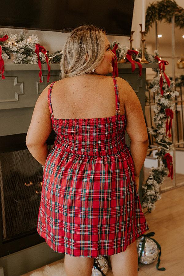 Kiss Under The Mistletoe Plaid Mini Dress Curves Product Image