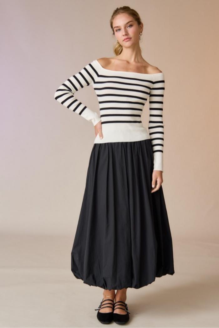 "Ella" Bubble Midi Skirt Product Image