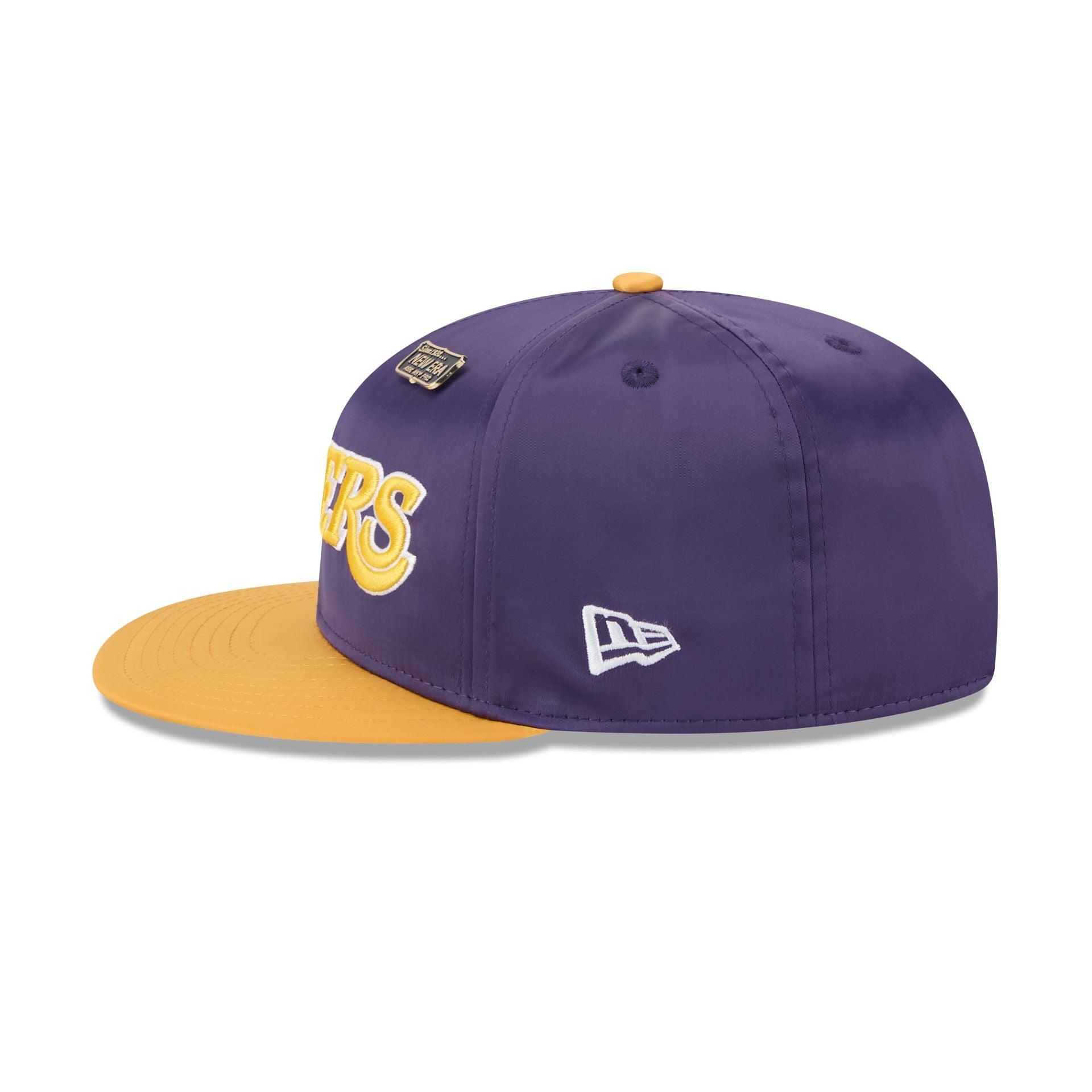 Los Angeles Lakers Satin Pin 9FIFTY Snapback Hat Male Product Image