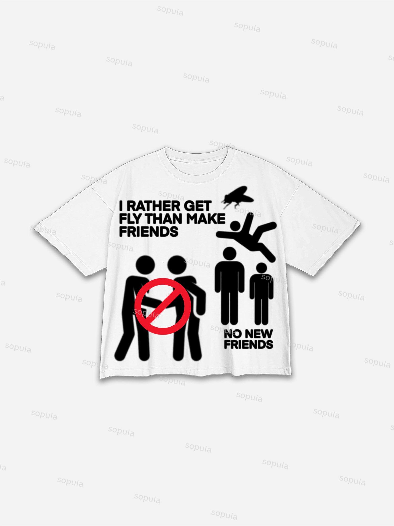 Reject Social Prints Design Graphic Cropped T-shirt Product Image