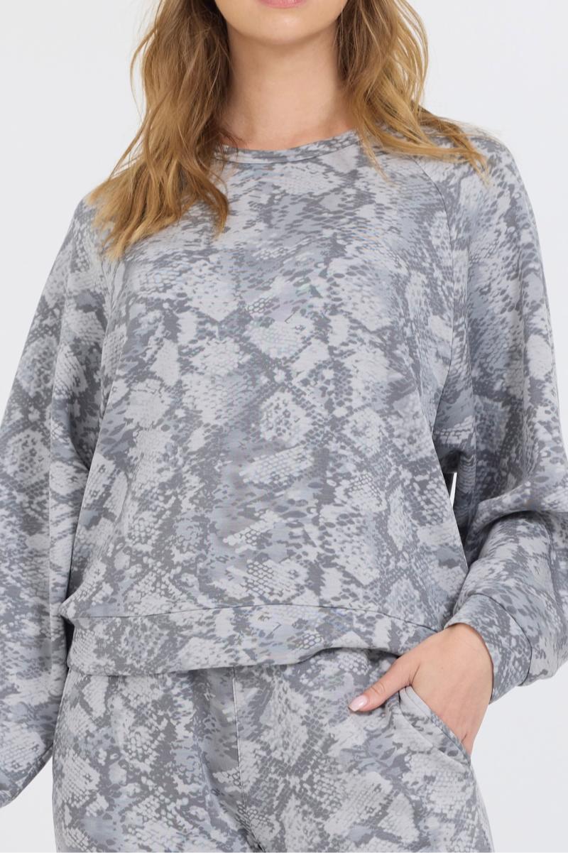 Snake Skin Crewneck Top Product Image